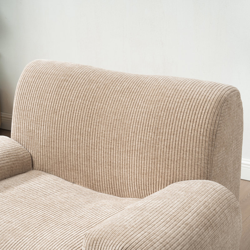 42.11" W Upholstered Minimalist Sponge Filling Accent Armchair, Taupe