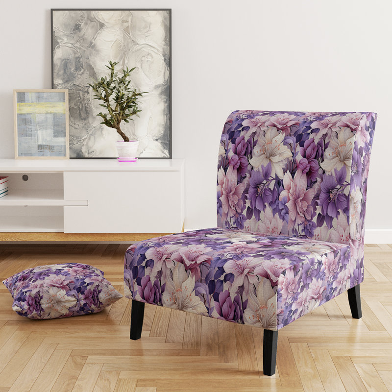 Orchid Dream Tropical Motif - Fauteuil de chambre rembourré Coastal, Rêve d'orchidée à motif tropical I