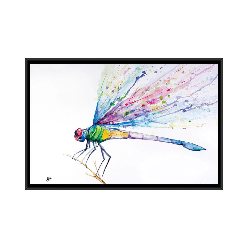 «Dragonfly» par Marc Allante, impression sur toile, H 18 po x l 26 po x P 1,5 po, Toile avec cadre flottant noir