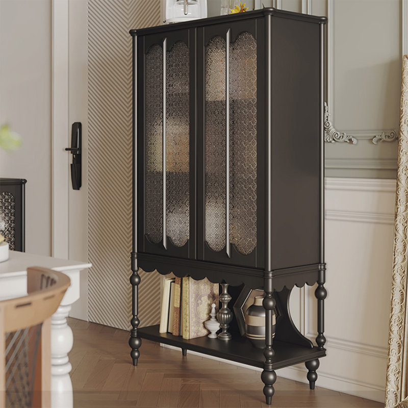 Console rectangulaire en bois massif noir, Black