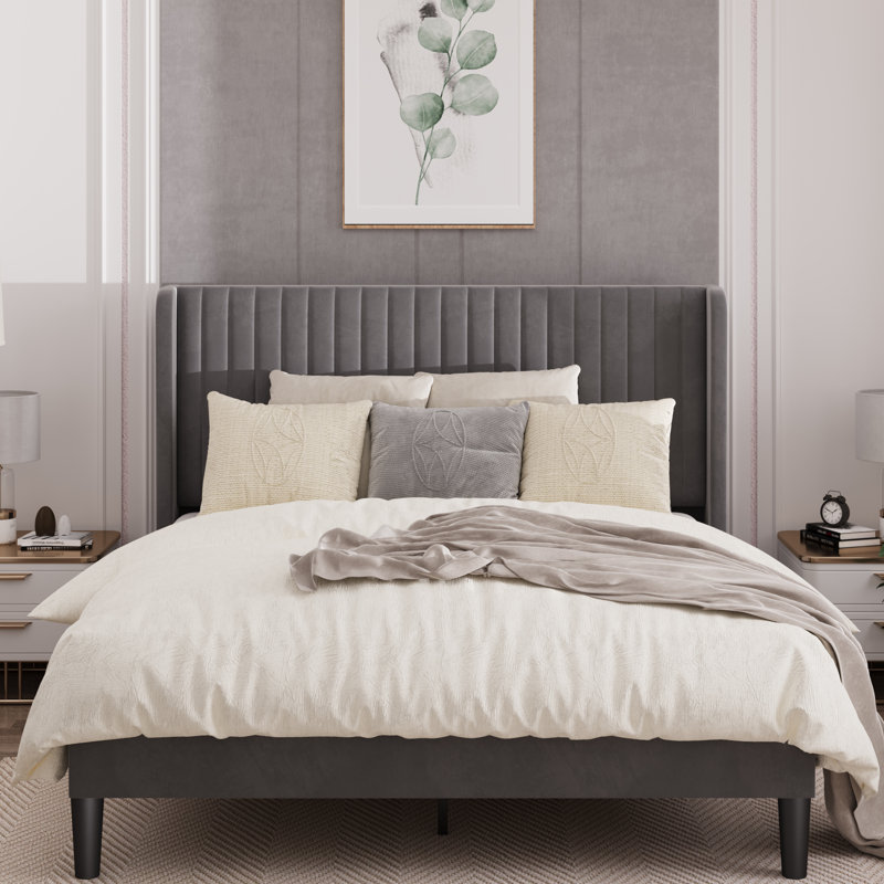 Candler Upholstered Wingback Platform Bed | Stylish Comfort