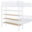 Lit superposé simple au-dessus d'un lit double en métal avec tablettes à 5 niveaux-792164918