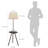 57" Round Sofa Side Table W/ Lamp And Power Station