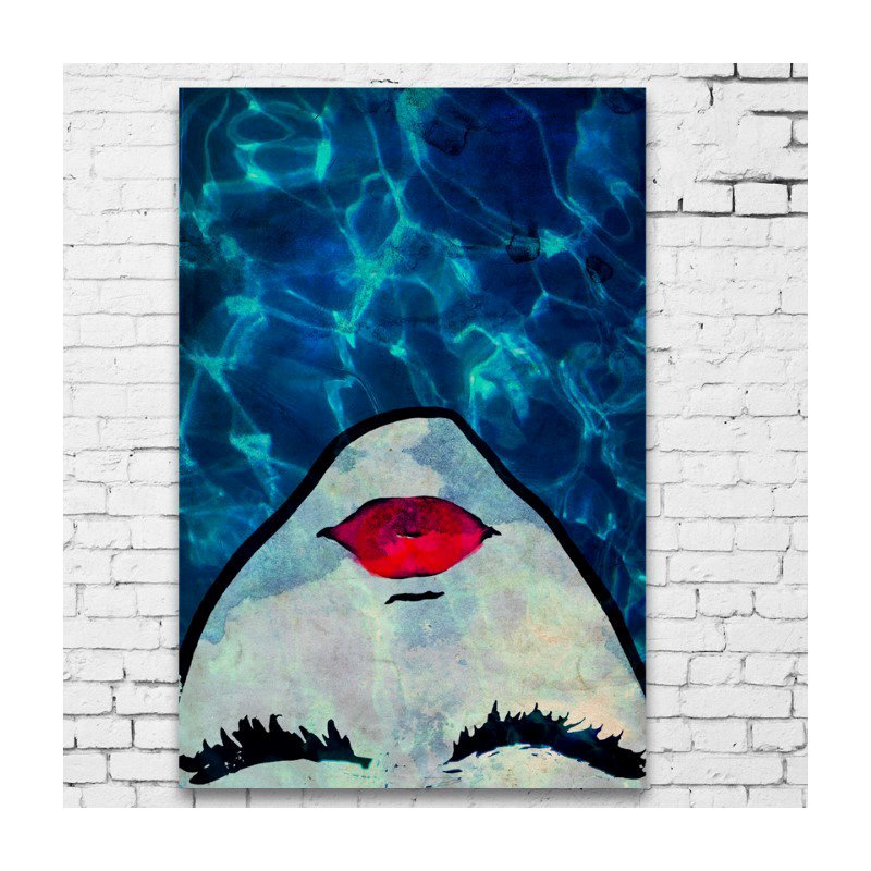 'Water Coveted Blue' Graphic Art on Wrapped Canvas, 54" H x 36" W x 1.5" D