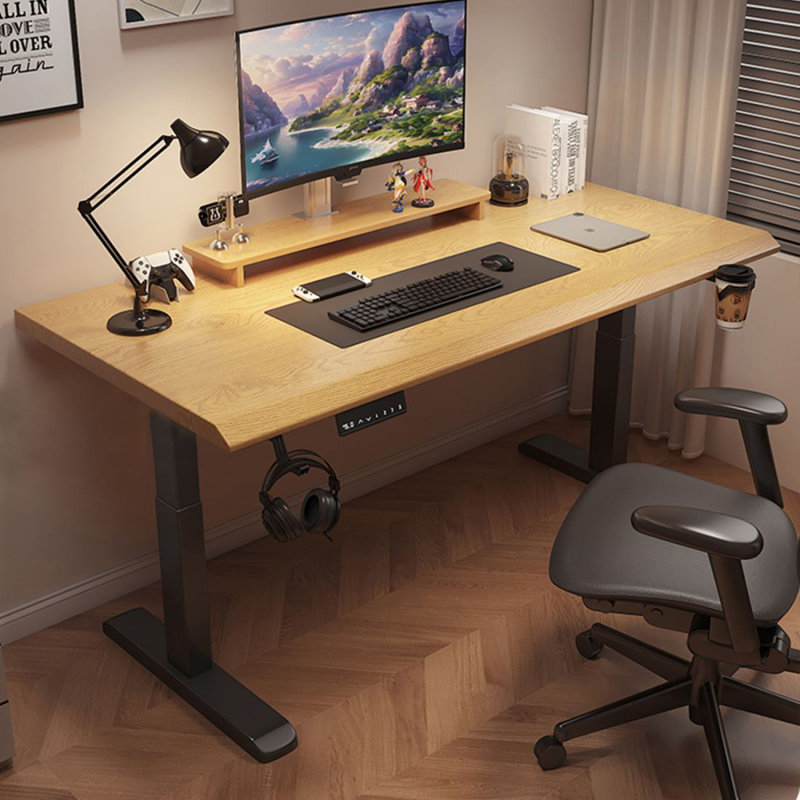 Burlywood Free form Solid Wood Standing desk, Burlywood, 29.53" H x 55.12" W x 23.62" D