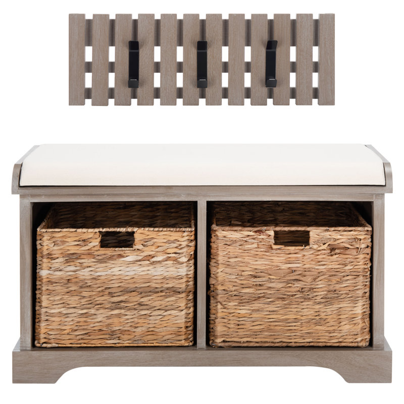 Fotina Storage Bench Combo, Distressed White