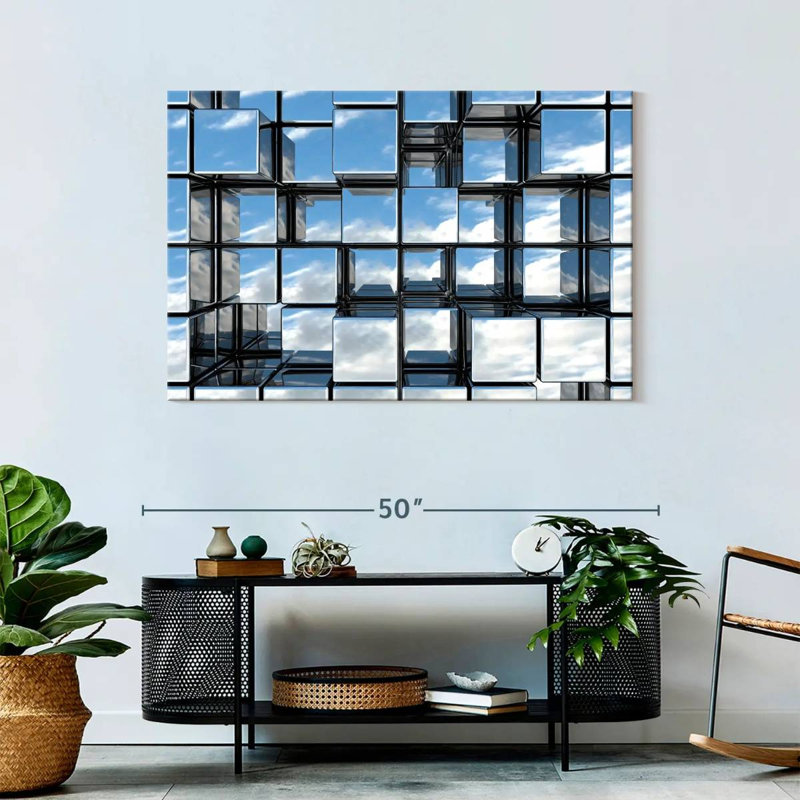 Abstract Square Mirrors Canvas Print, 30" H x 45" W x 1.25" D