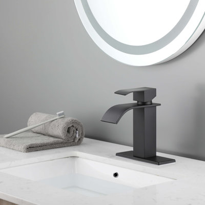 Robinet pour salle de bain à poignée simple avec bonde escamotable Modern