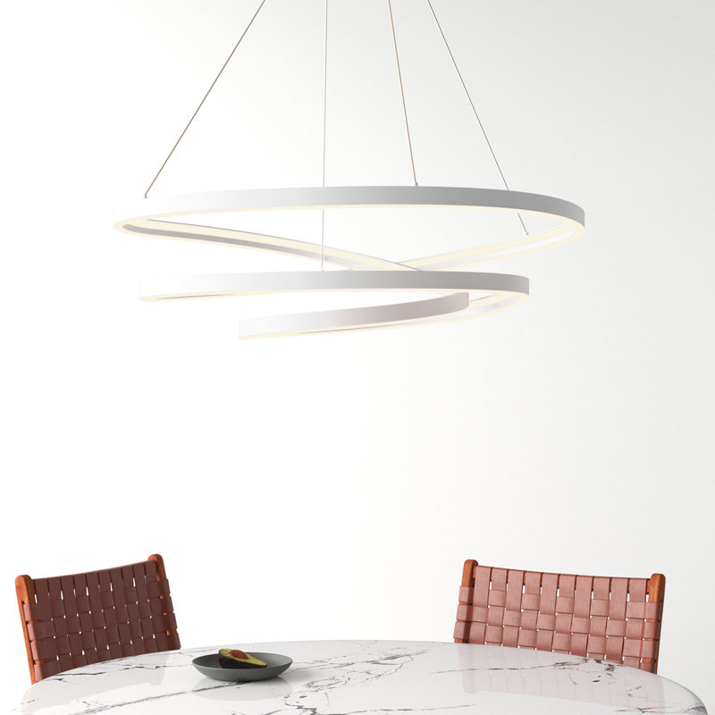 Yasmine Dimmable LED Geometric Chandelier, White