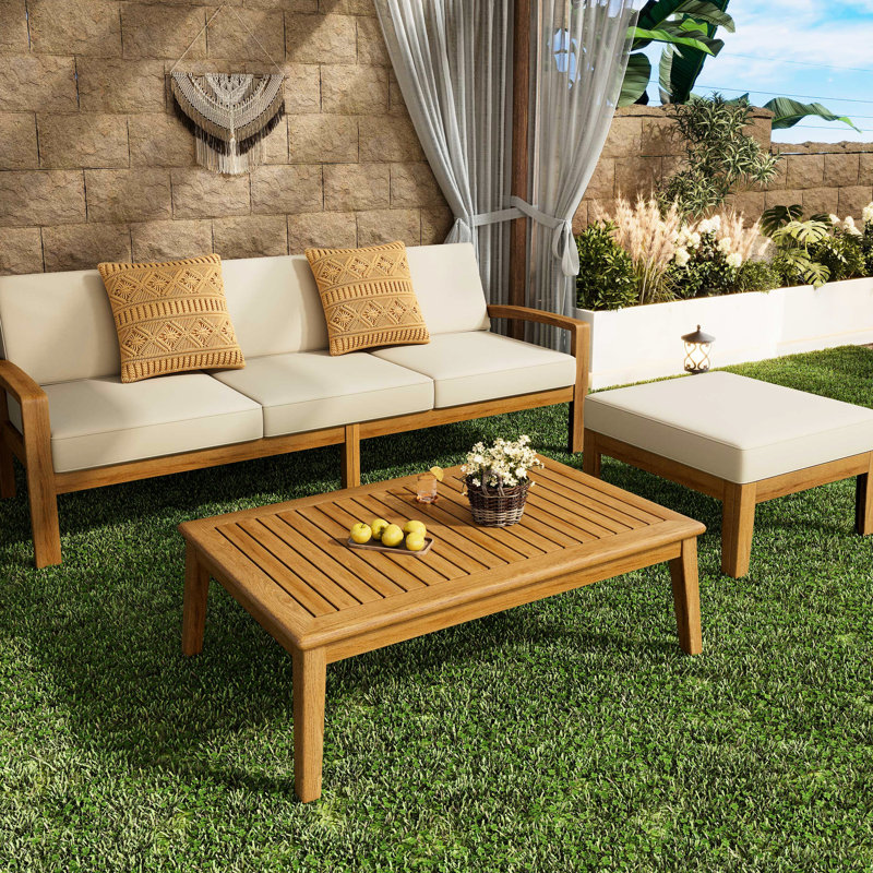 + Ensemble de conversation modulaire d'extérieur beige avec fabrication en bois pour des rassemblements et un style agréables