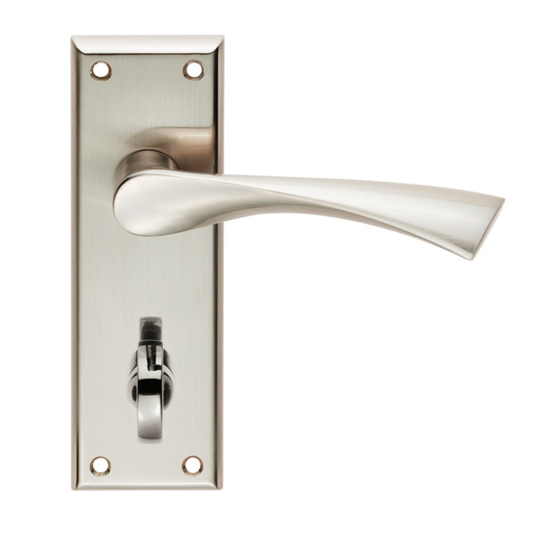 Venti Bathroom Door Handle, Satin Nickel