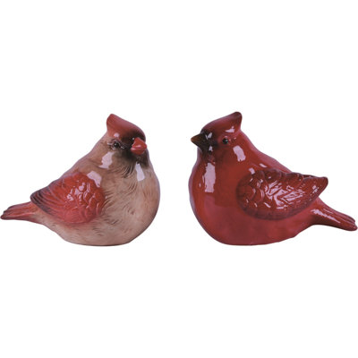 Dolomite Cardinal Salt and Pepper Set of 2, Salt and Pepper Shaker, Red, Ceramic, Table, Kitchen, Christmas, Tabletop