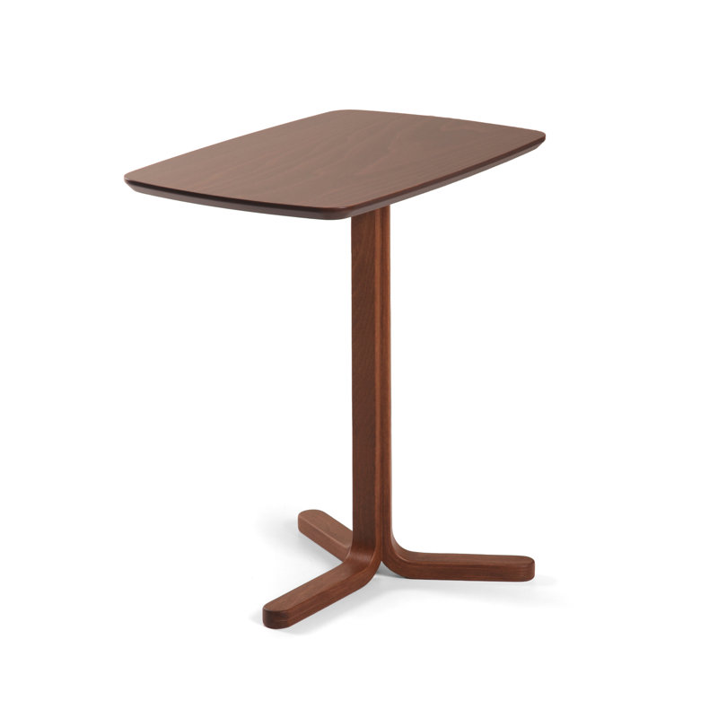 Yanki Solid Wood End Table, Light Walnut