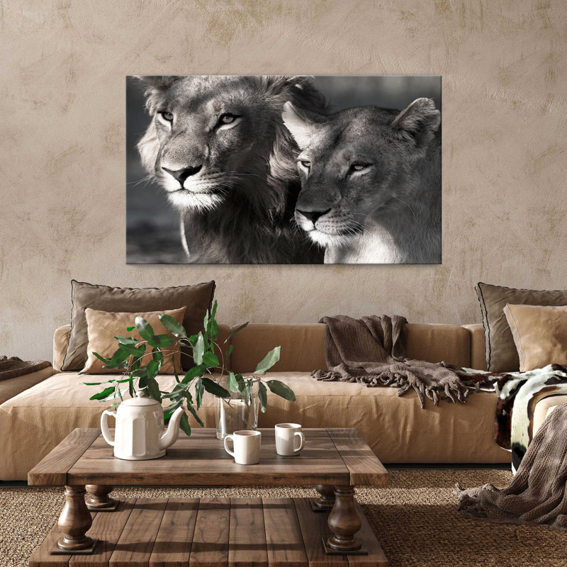 "Lion and Lioness" par Danita Delimont, reproduction sur toile, H 18 po x l 30 po x P 1 po