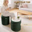 HOMCOM Round Storage Ottoman Pouffe Velvet-Feel Hidden-1905840293