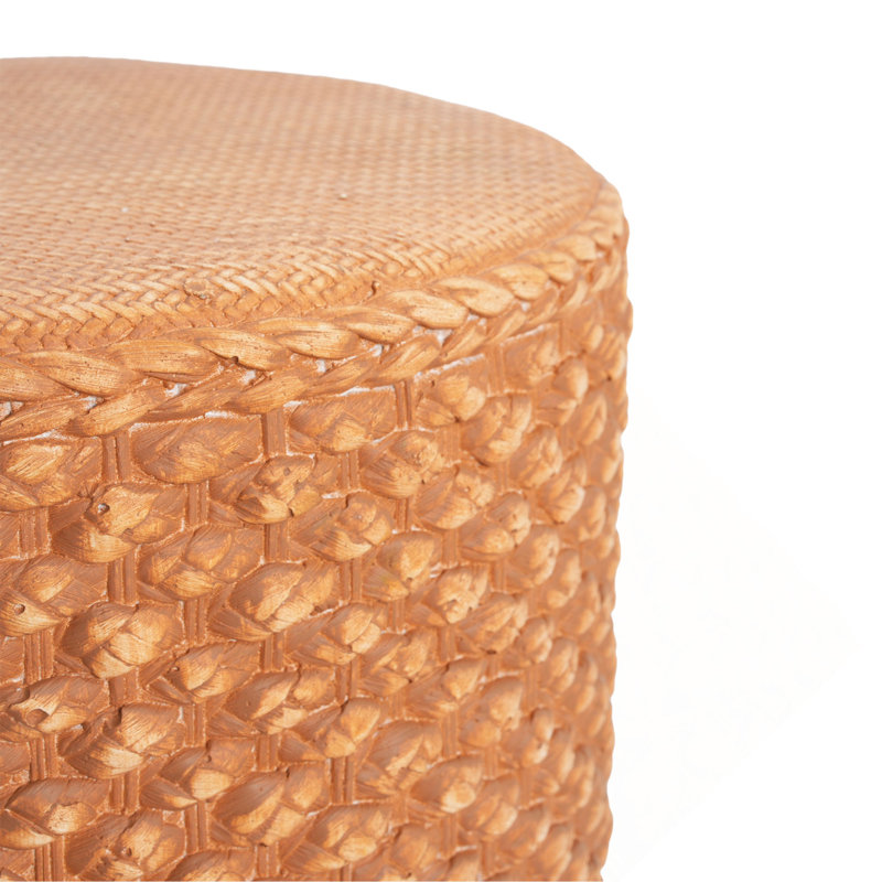 Evie Outdoor Patio Round MGO Side Table, Brown