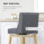 Paire de barres de hauteur, siège de 30 po, pivotant à 180 degrés, gris, repose-pieds en bois massif, chaises pivotantes design, 2, avec repose-pieds et coussin capitonné