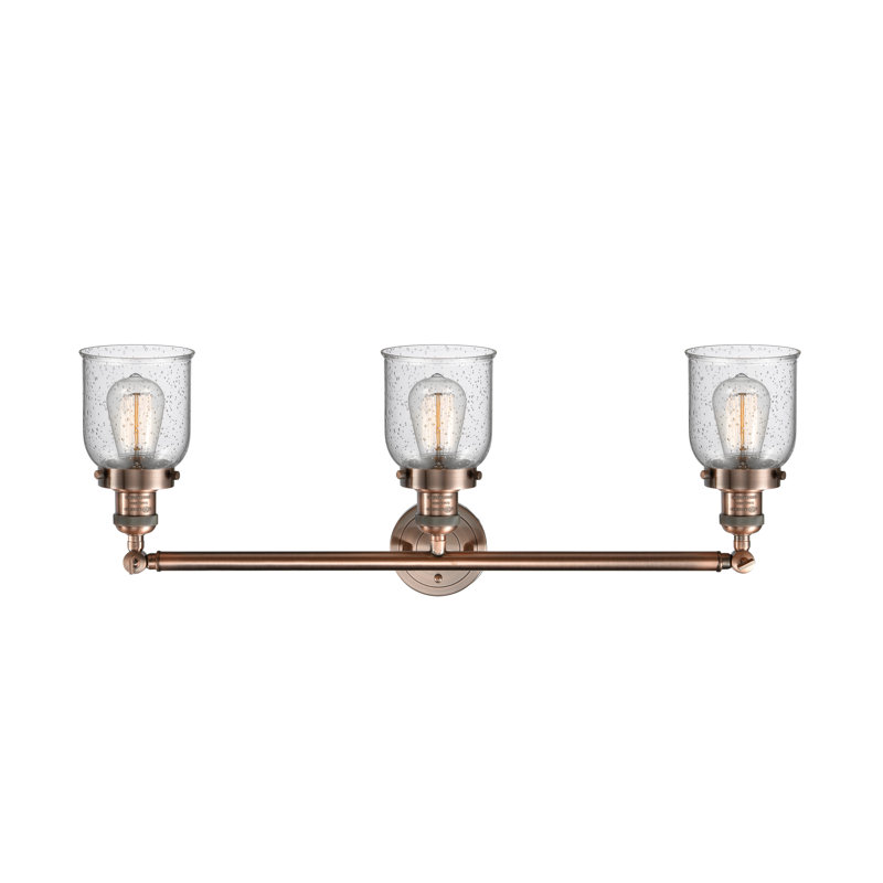 Barre d'éclairage de salle de bain à 3 lumières DEL à intensité variable, Cuivre antique