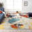 COLORWRKS Abstract Area Rug Ivory/Blue/Yellow/Rust-375474217
