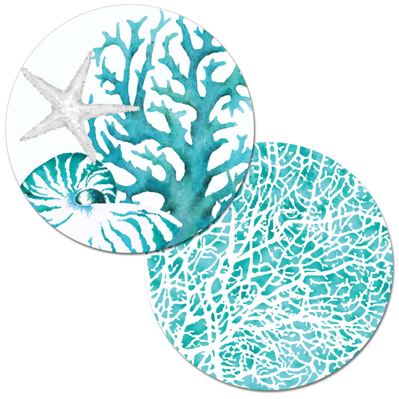 Cublington Coral Life 4 Piece Reversible Placemat Set