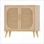 Cabinets with Storage, 2 Rattan Doors &amp; 4 Shelves | Natural Modern Farmhouse Sideboard | 31.5”L x 11.8”W x 28.1”H | Particle Board | Hallway