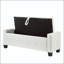 Repose-pieds avec rangement capitonné en similicuir 48 po - Ivoire-129894683-129894685