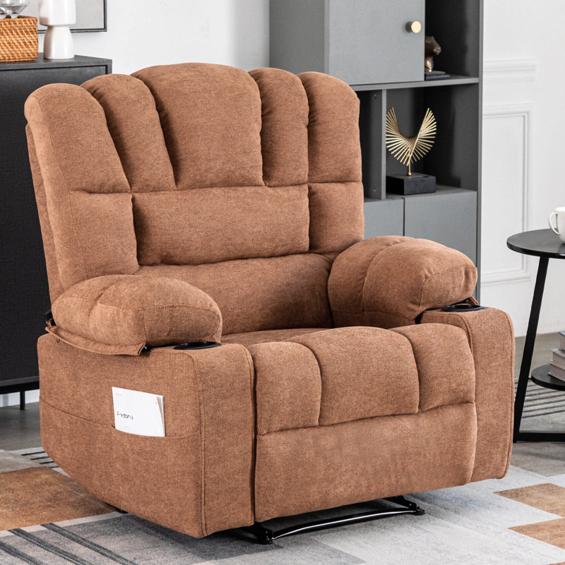 Fauteuil inclinable avec massage et vibration chauffante, Brun