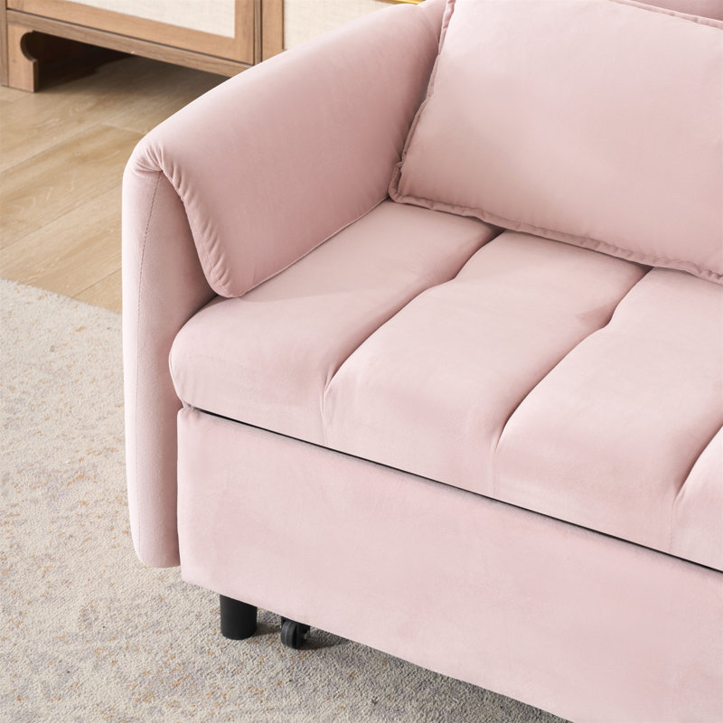 Sleeper Sofa, Convertible Sofa, Recliner, Bed, 3-In-1, 3-Position Adjustable Backrest, 2-Seater Sectional, Two Side Pockets, 2 Pillows