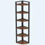 70.87" Tall 6-Tier Rustic Brown Corner Bookshelf, Space-Saving Storage Shelf-2110838238