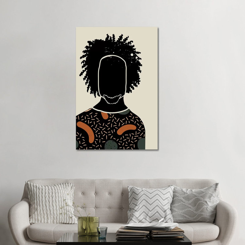 «Black Hair IX», reproduction d'impression, Pas de tapis, H 32 po x l 48 po x 1,5 po, Toile tendue