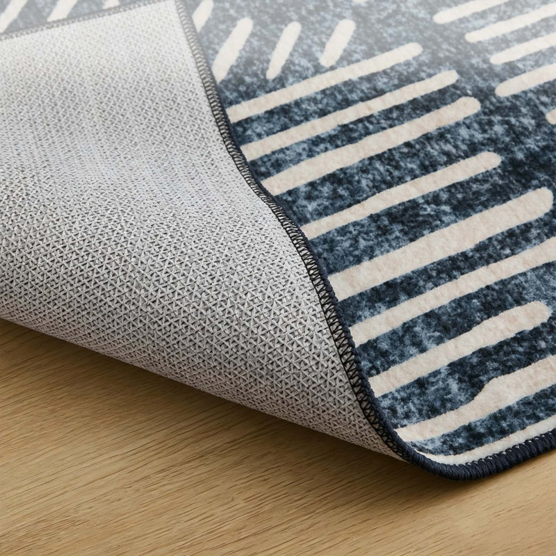 Tapis moderne à motifs géométriques abstraits avec envers antidérapant en TPR, idéal pour le salon, la chambre à coucher, la salle à manger, la cuisine et l'entrée.