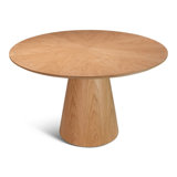 Modern Brazilian Mona Wooden Top Round Dining Table