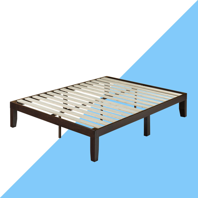 Jowita Wood Platform Bed Frame, Queen, Natural Brown