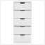 Commode H 42 po, 5 tiroirs, commode de rangement mince, blanc-802901024