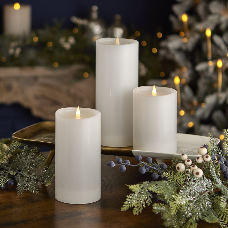 Bougie sans flamme Classic Motion, 6 po x 5 po, 3, Blanc