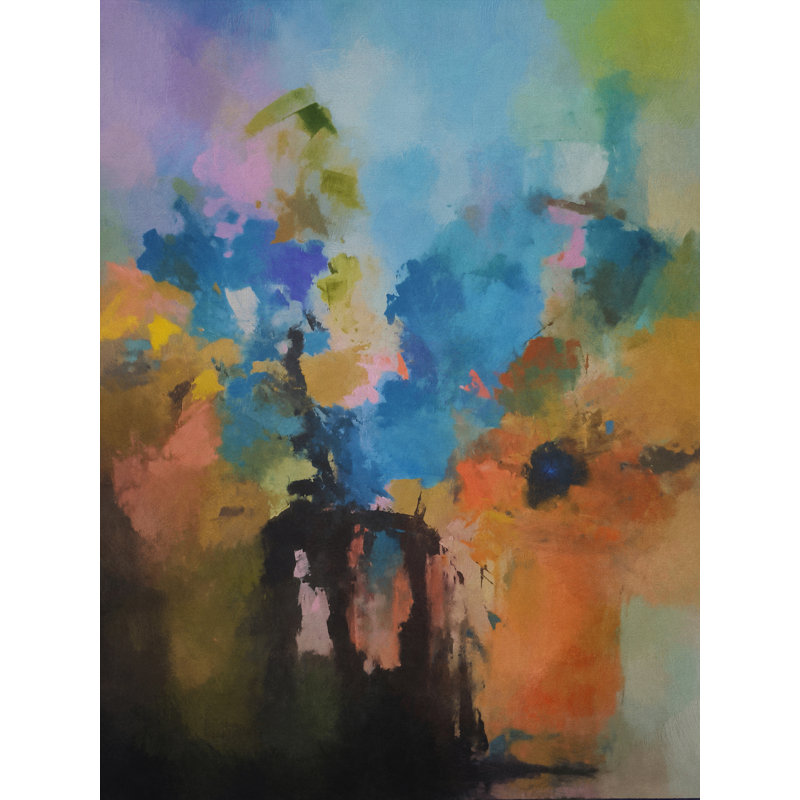 Pots de fleurs par Angel Estevez, H 32 po x l 24 po, Toile tendue