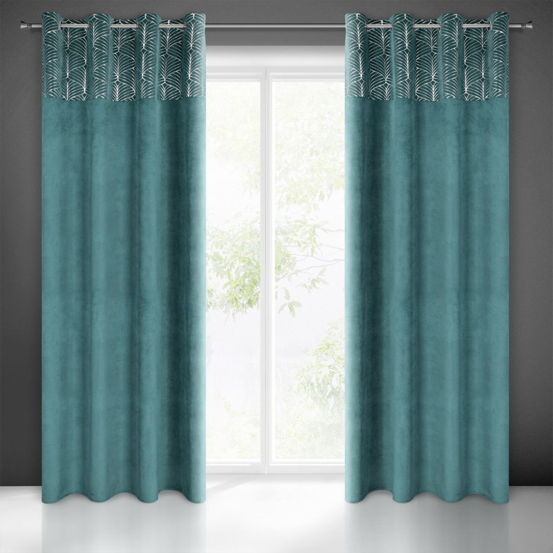 Spurrier Eyelet Blackout Curtain, Turquoise