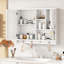 Armoire de salle de bain murale 36 pouces avec tablette ajustable et porte miroir - Solution pratique et élégante avec tablettes élégantes-703115012-703115035