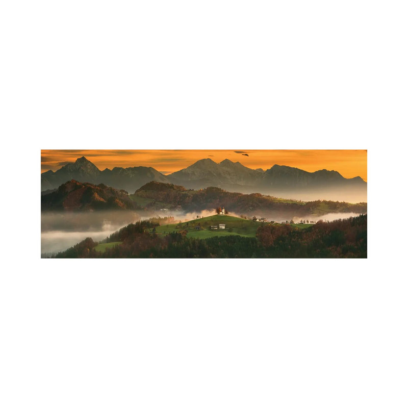Church by Krzysztof Browko - Wrapped Canvas Panoramic Print, 30.48 cm H x 91.44 cm W