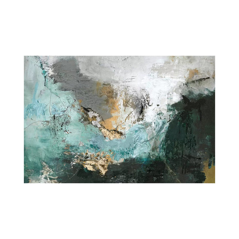 Arctic Green - Painting on Canvas, 20.32 cm H x 30.48 cm W, Wrapped Canvas