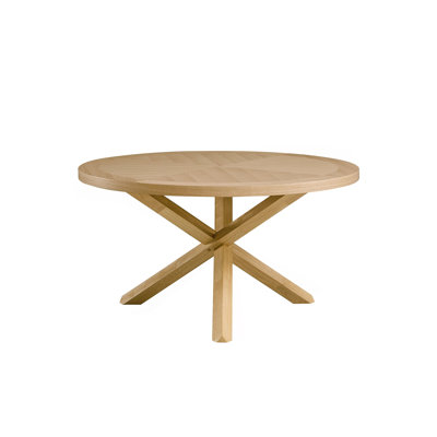 Table de salle à manger ronde en chêne exquis pour des espaces de salle à manger élégants