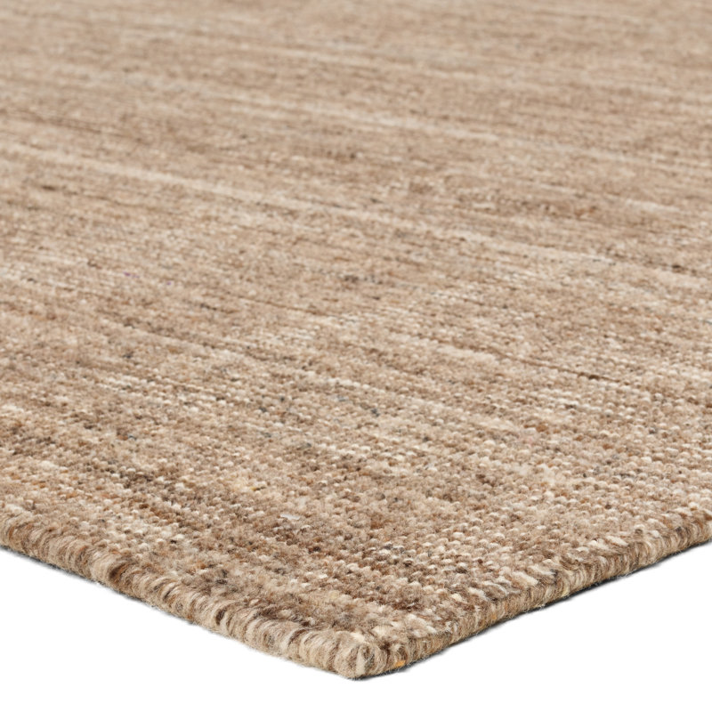 Tapis de couloir brun clair fait à la main Hued SLO03 , Rectangle 8 pi 6 po x 11 pi 6 po