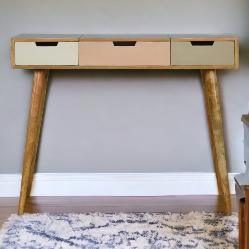 Soild Wood Pink Gradient Dressing Table