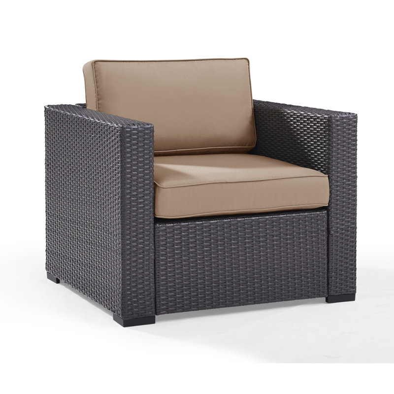 Chaise de patio avec coussins Arbedella, Moka