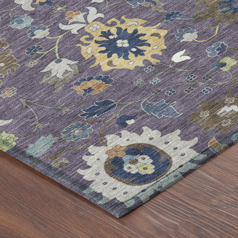 Machine Washable Indoor/Outdoor Chantille ACN2458 Traditional Rug, 8' x 10', Plum