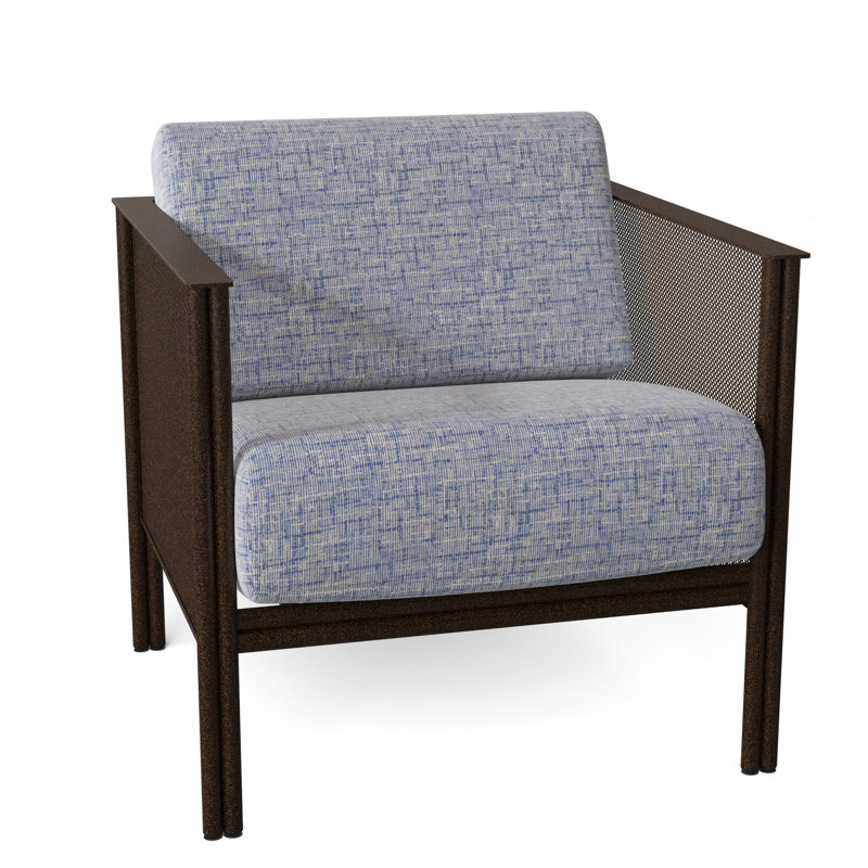 Jax Outdoor Lounge Chair, Impact Vapor Gray Sunbrella®, Chestnut Brown
