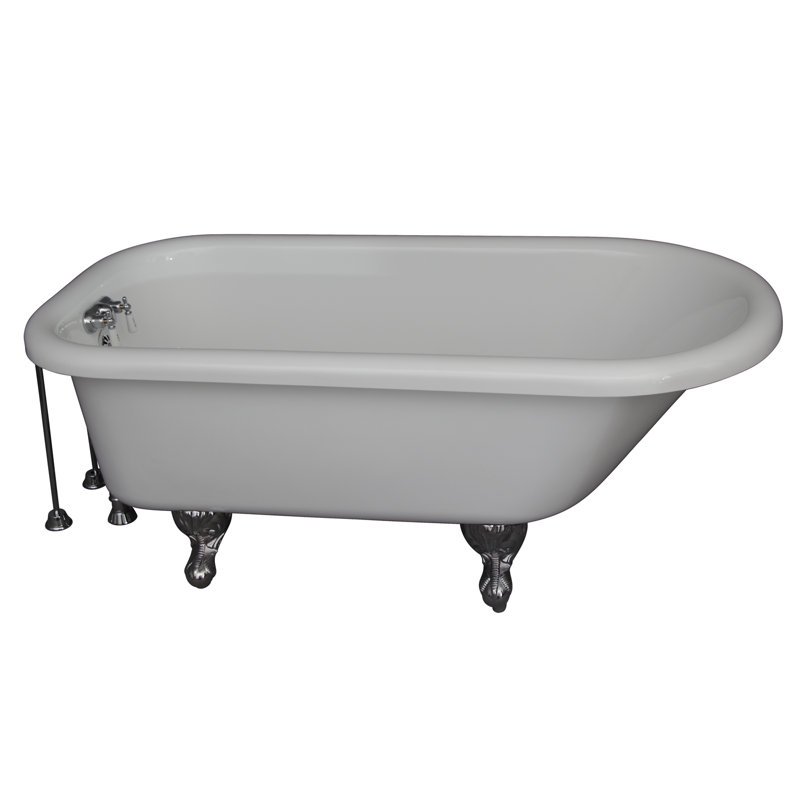 67 " L x 29.5 " W Freestanding and Mounting / Installation Required Soaking Acrylic Bathtub with Faucet