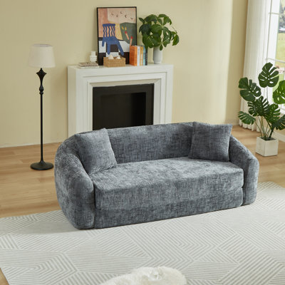 Compression Convertible Sofas, 87 Inch Chenille Modern Sleeper For Home