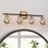 4-Light Dimmable Modern Black/Brass Vanity Light with Mercury Glass Shade