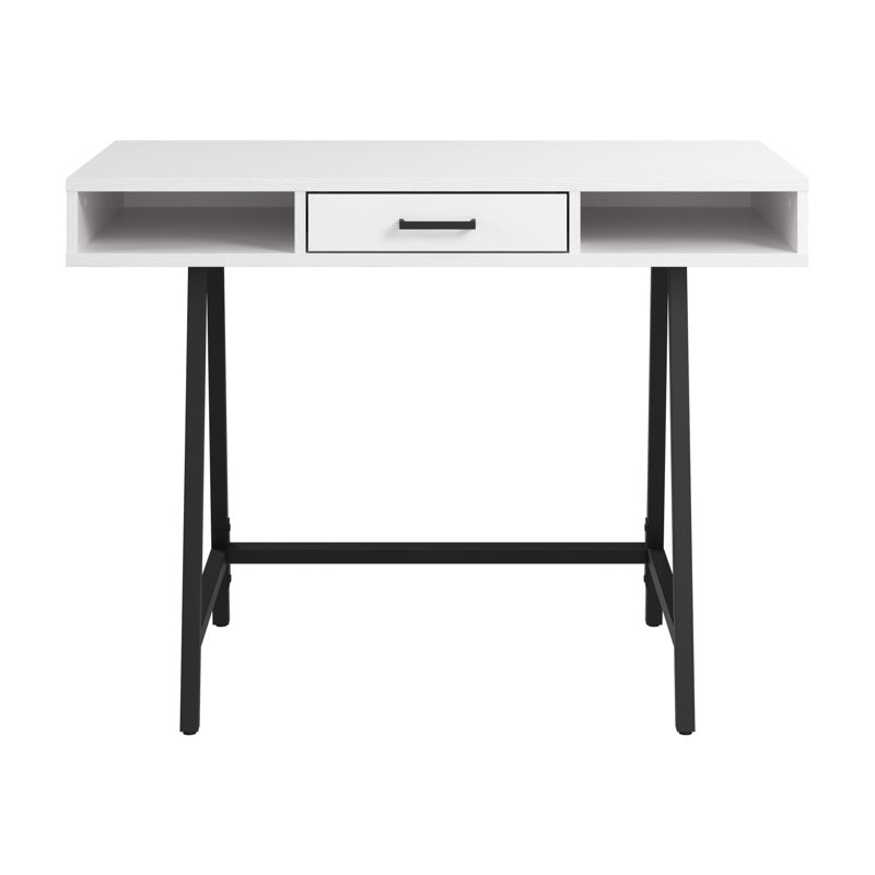 Bureau d'écriture Marchagee, Chêne blanc pur / noir